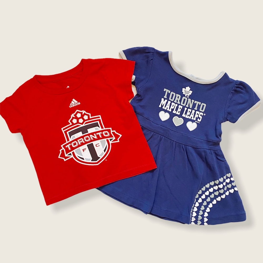 Toronto Maple Leafs & TFC Branded 2T T-Shirt & Dress Bundle